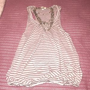 Free people creme stripped flowy top